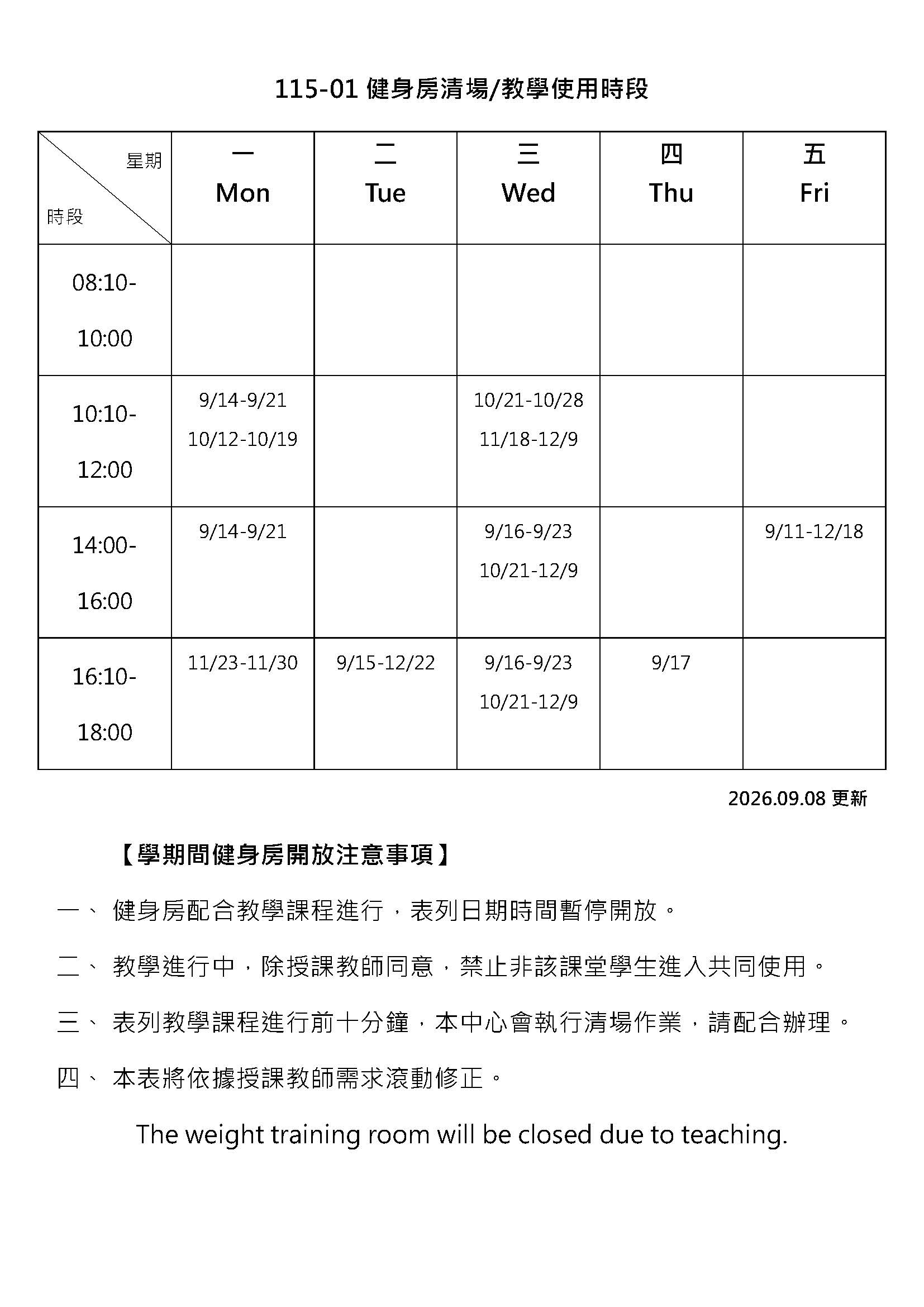 健身房清場0908